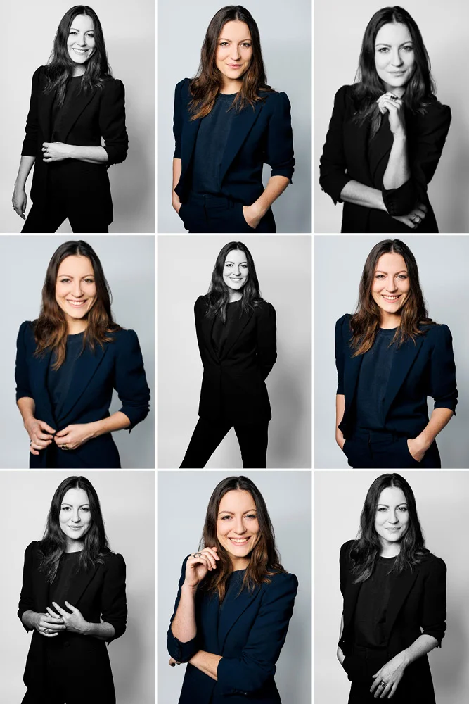 Photo corporate femme – portrait en tenue sombre