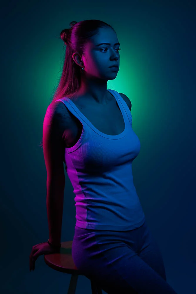 Photo Néon – portrait en studio