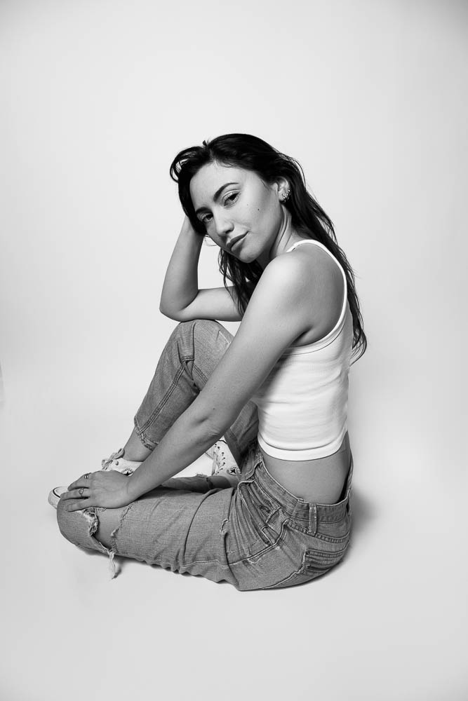 Photographe mannequin fitness – portrait noir et blanc