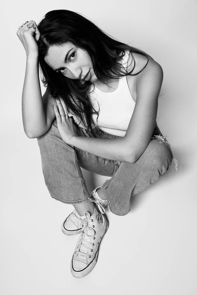 Photographe mannequin fitness – portrait noir et blanc