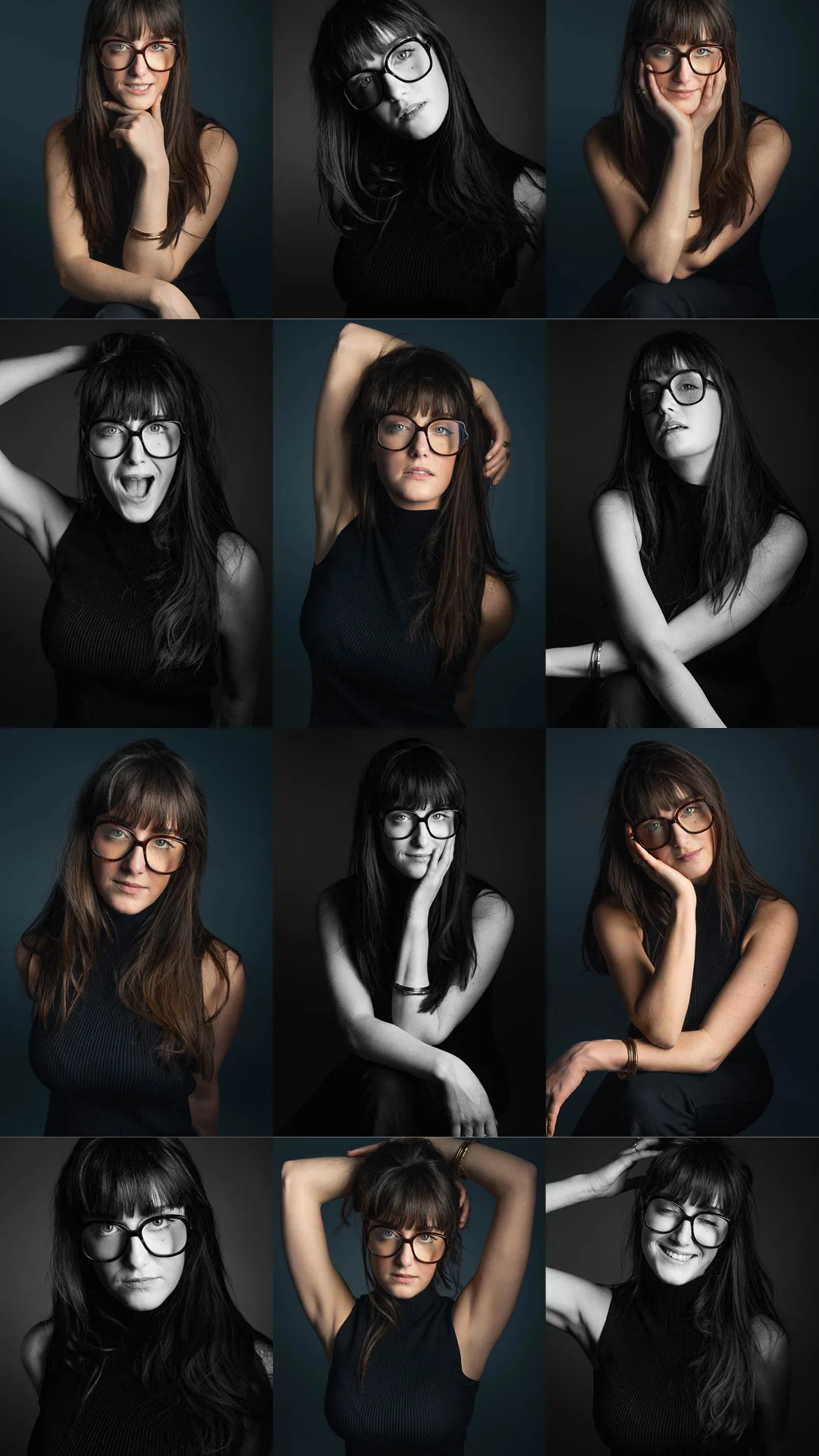 Photographe lookbook studio Paris – portrait avec lunettes