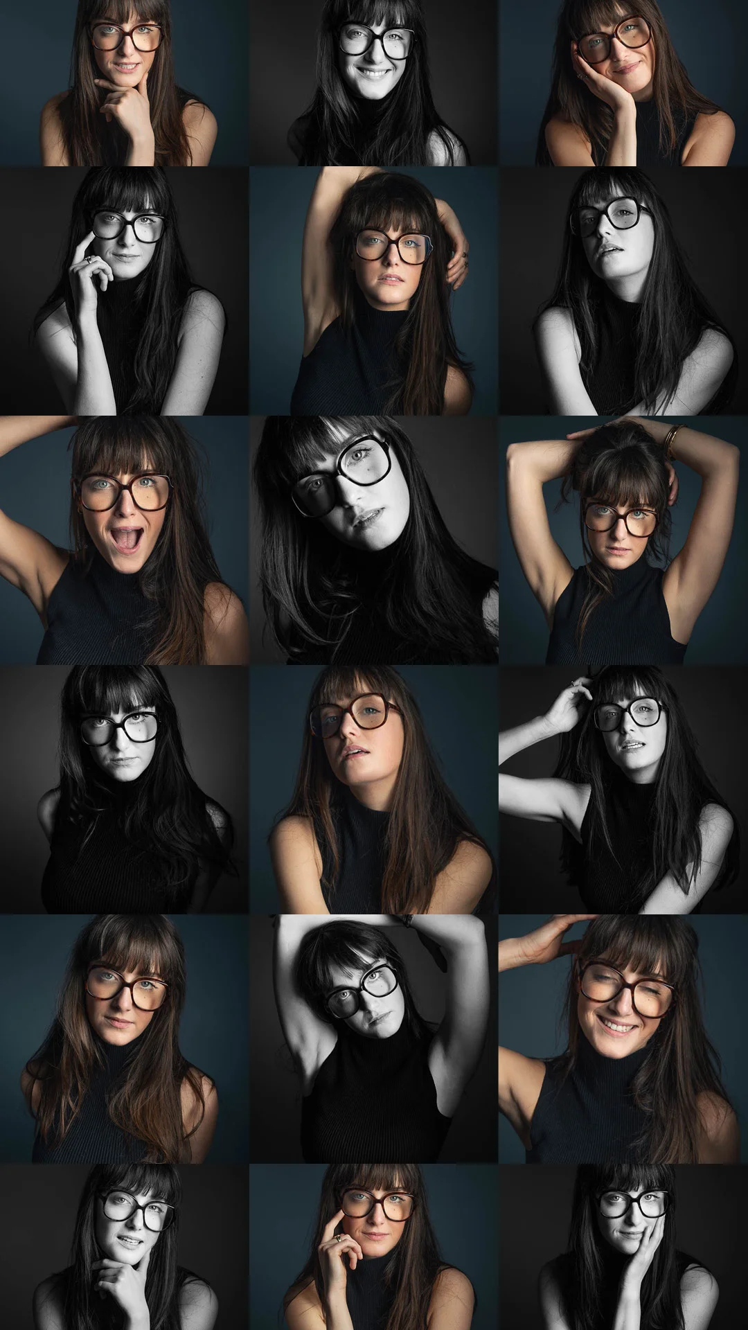 Photographe lookbook studio Paris – portrait avec lunettes