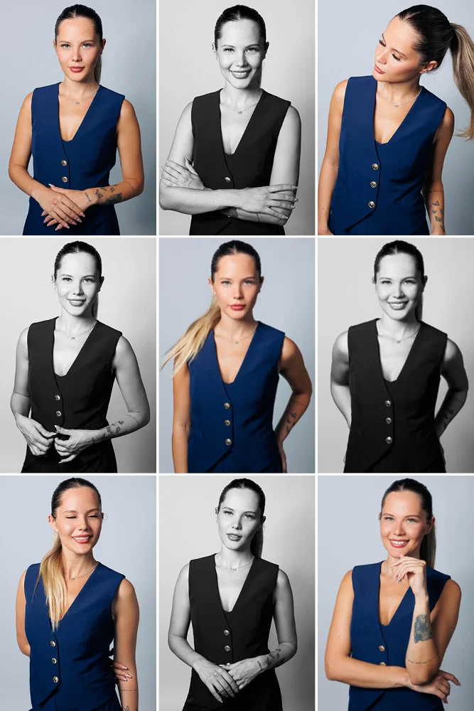 Photo corporate femme – portrait noir et blanc