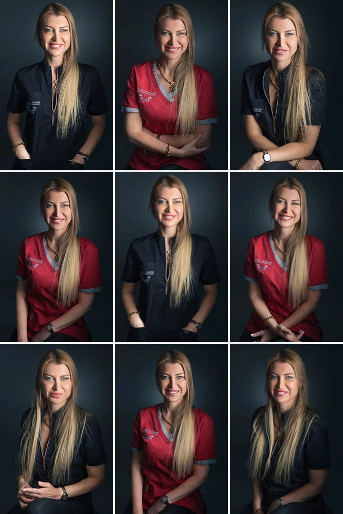 Photographe pour ostéopathe – portrait en tenue sombre